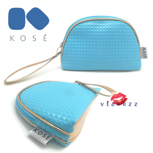 Kose Cosmetic Bag กระเป่าใส่เครื่องสำอาง Kose ลูกเล่น Texture เก๋ๆ มาพร้อากับซิปโลโก้ ได้เป็นกระเป๋าเครื่องสำอางที่ชิคสุดๆ ค่ะ