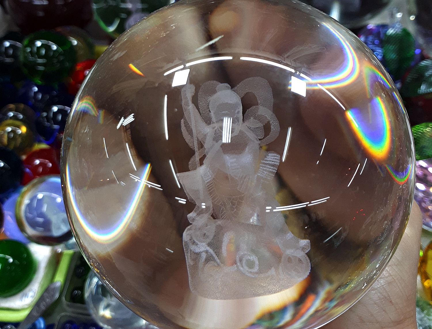 ลูกแก้ว ลายนาจา สีใส (3มิติ ยิงเลเซอร์)