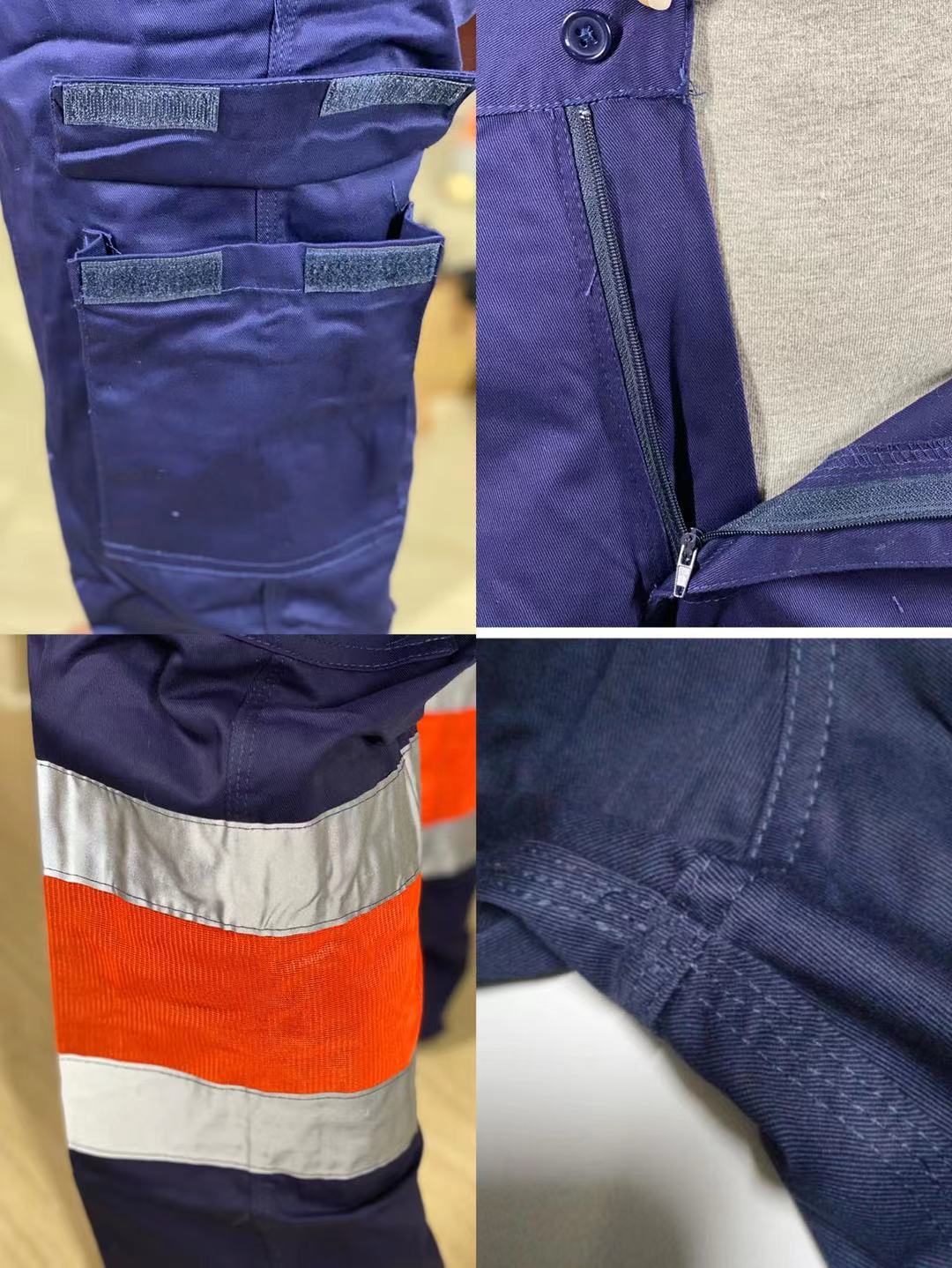 กางเกงทำงานชาย กางเกงช่างกลโรงงานช่างทำถนนก่อสร้างแรงงาน UK6402005 น้ำเงินสด 28-46