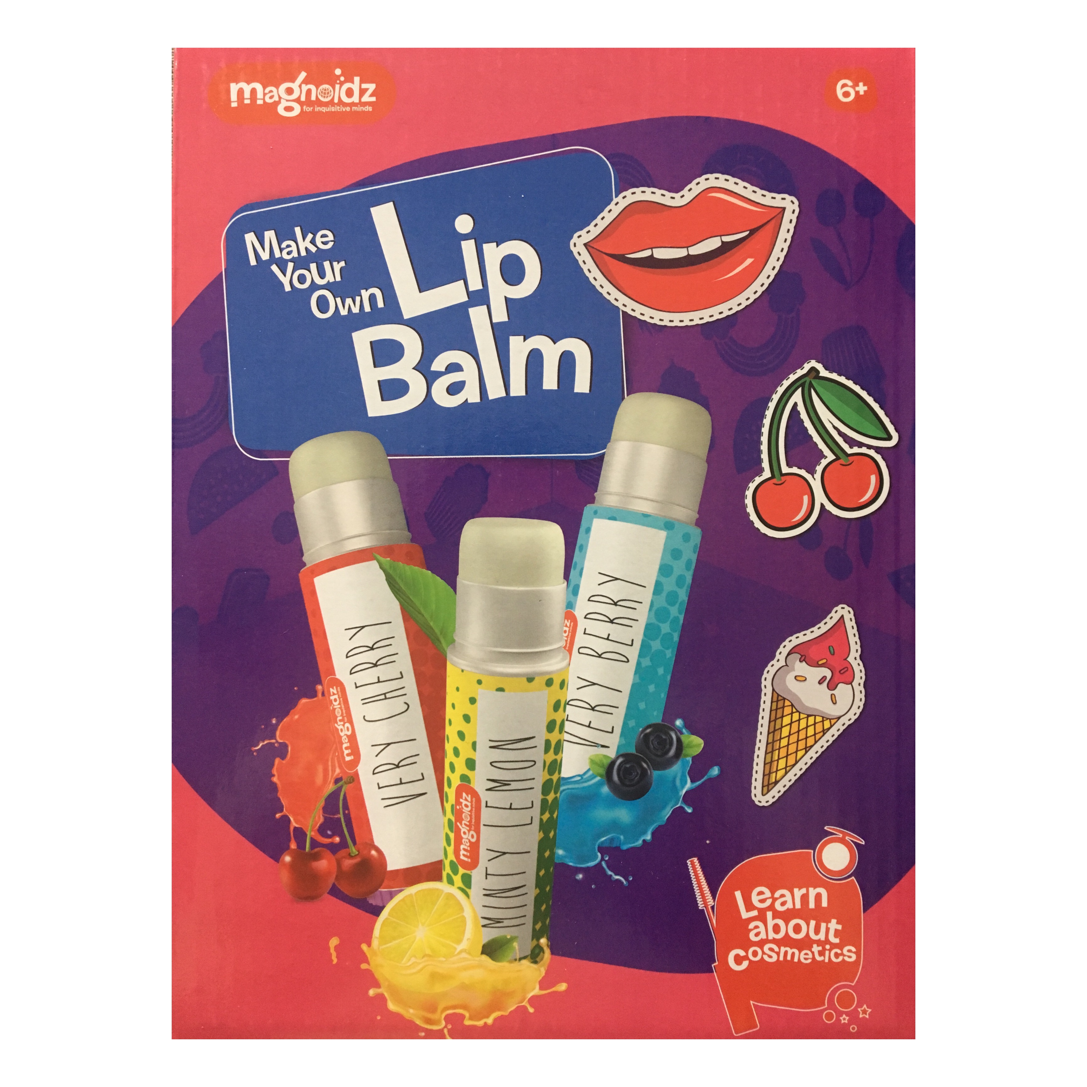 ชุดอุปกรณ์ทดลองผลิตลิปบาล์ม Magnoidz Learn about Cosmetics - Make Your Own Lip Balm Science Kit