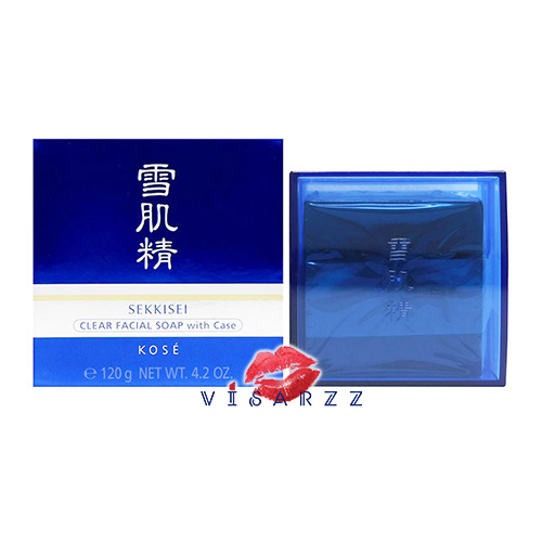 Kose Sekkisei Clear Facial Soap 120g (พร้อมกล่องกันน้ำ) สบู่ดำ โคเซ่ ฟองครีมสบู่ชะล้างความมันส่วนเกิน สิ่งสกปรก ที่เป็นเหตุของการเกิดผิวหมองคล้ำ ให้ผิวแลดูกระจ่างใส