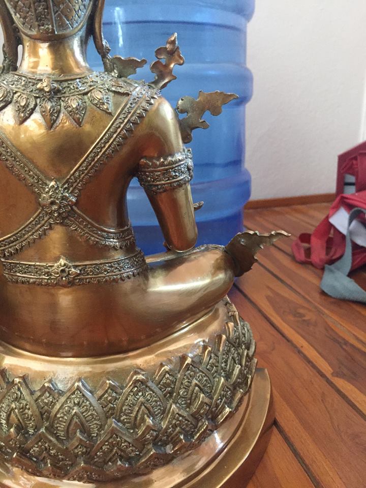 รูปหล่อ พระพุทธรูป ปางพระจักรพรรดิ เนื้อโลหะทองเหลือง ขัดเงา 2กษัตริย์ (หล่อใหม่ ขายปลีก ขายส่ง หน้าตัก 9นิ้ว)