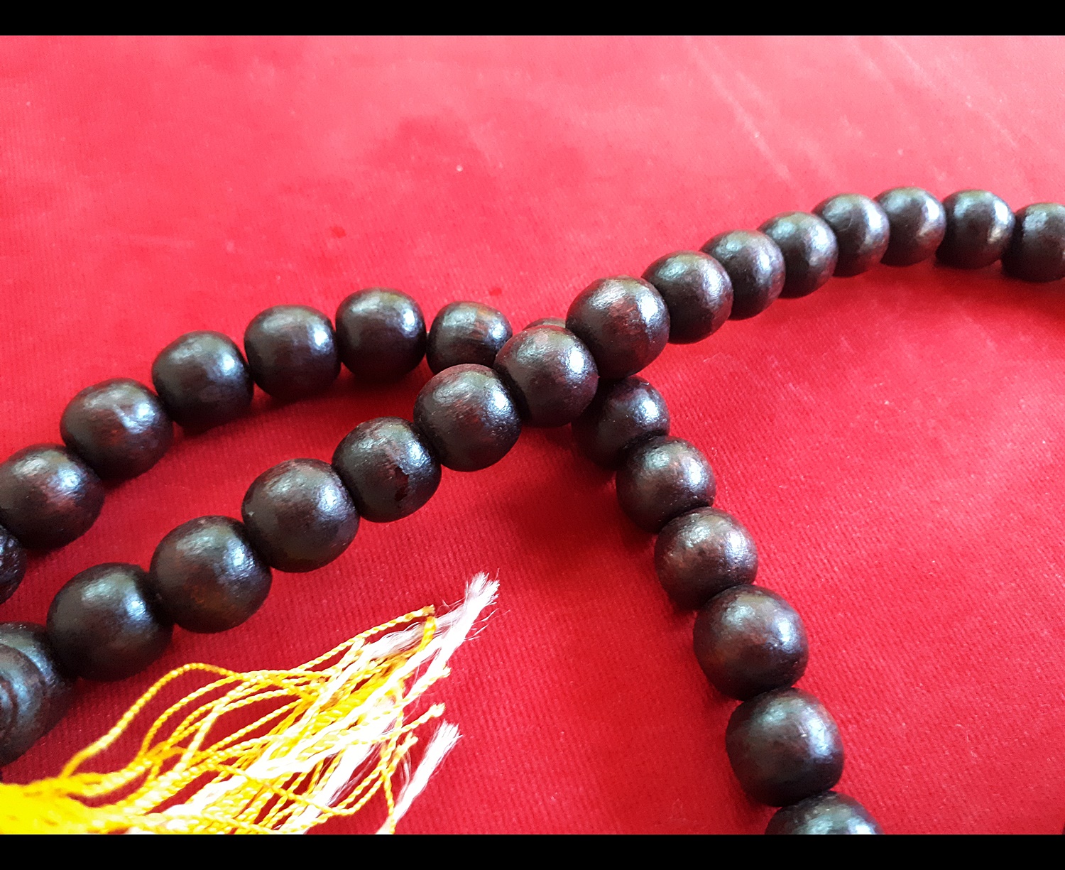 ประคำ สร้อยคอ ไม้ เม็ดใหญ่ 108เม็ด สีน้ำตาลเข้ม (ขายปลีก ขายส่ง)