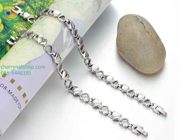 พร้อมส่งสร้อยข้อมือแม่เหล็กเพื่อสุขภาพ, สร้อยไทเทเนียมเจอรเมเนียม ,สร้อยประจุลบ รุ่นG