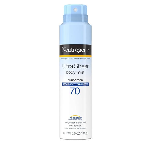 สเปรย์กันแดดสำหรับผิวหน้าและผิวกาย Neutrogena Ultra Sheer Body Mist Sunscreen Spray SPF 70