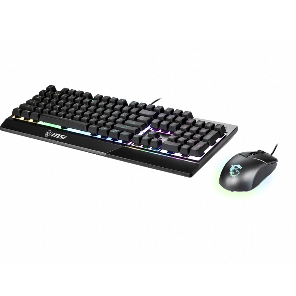 KEYBOARD & MOUSE (คีย์บอร์ดและเมาส์) White สีขาว MSI VIGOR GK30 GAMING KEYBOARD AND CLUTCH GM11 GAMING MOUSE COMBO
