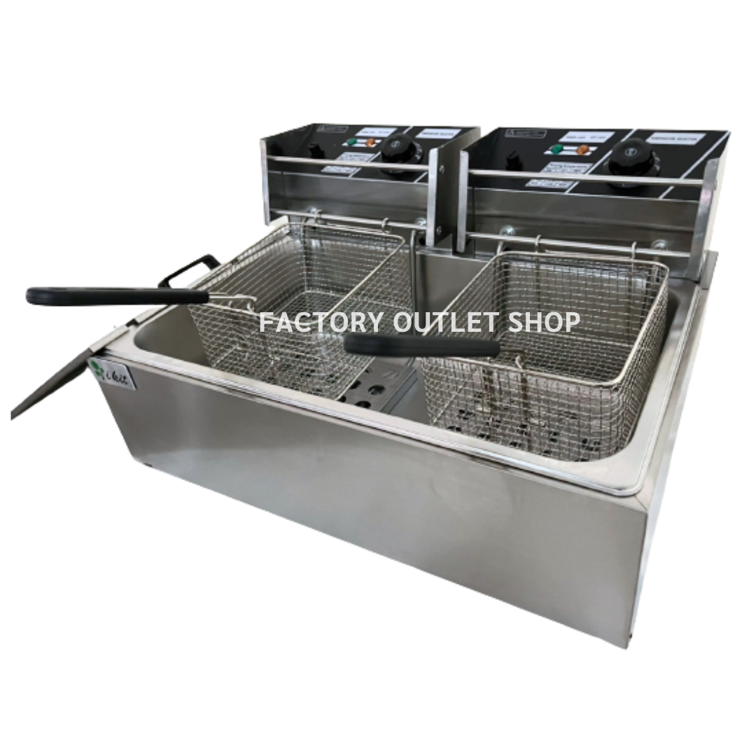 เตาทอดไฟฟ้า 12 ลิตร เตาทอดสเตนเลส หม้อทอดไฟฟ้า เตาทอดเฟรนฟรายส์ Electric Deep Fryer 12 Liters