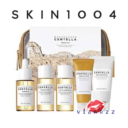 (Exp06/23) SKIN1004 Madagascar Centella Travel Kit ชุดเซท 5 ชิ้น ขนาดพกพาพร้อมกระเป่า อัดแน่นด้วยสารบำรุง Centella ครบขั้นตอนตั้งแต่ Light Cleansing Oil, Ampoule Foam, Toning Toner, Ampoule, Soothing Cream