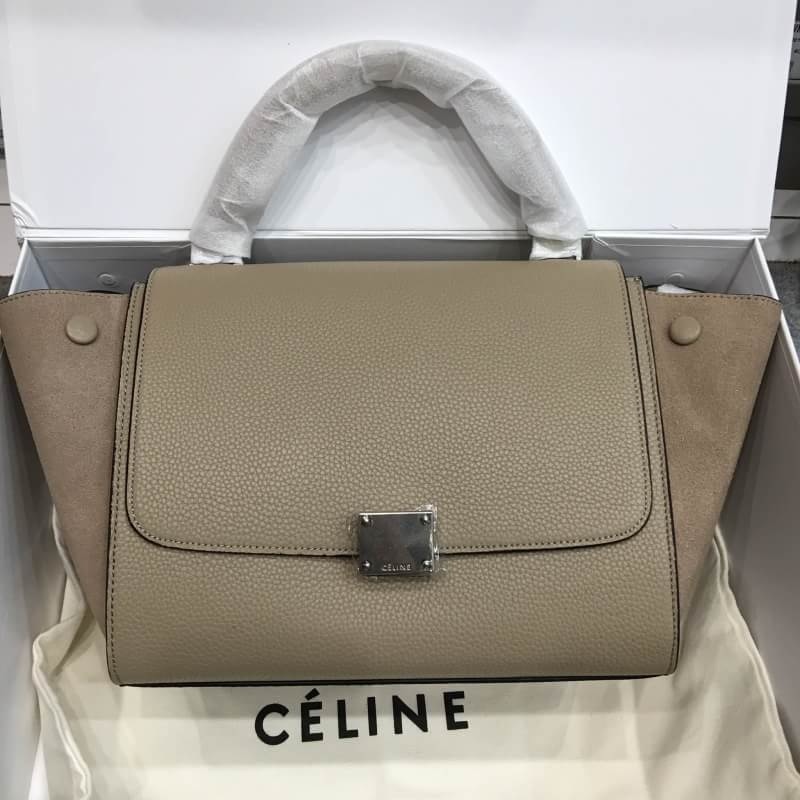 กระเป่า celi trapeze small tote bag 10 นิ้ว สีเทา พร้อมกล่อง