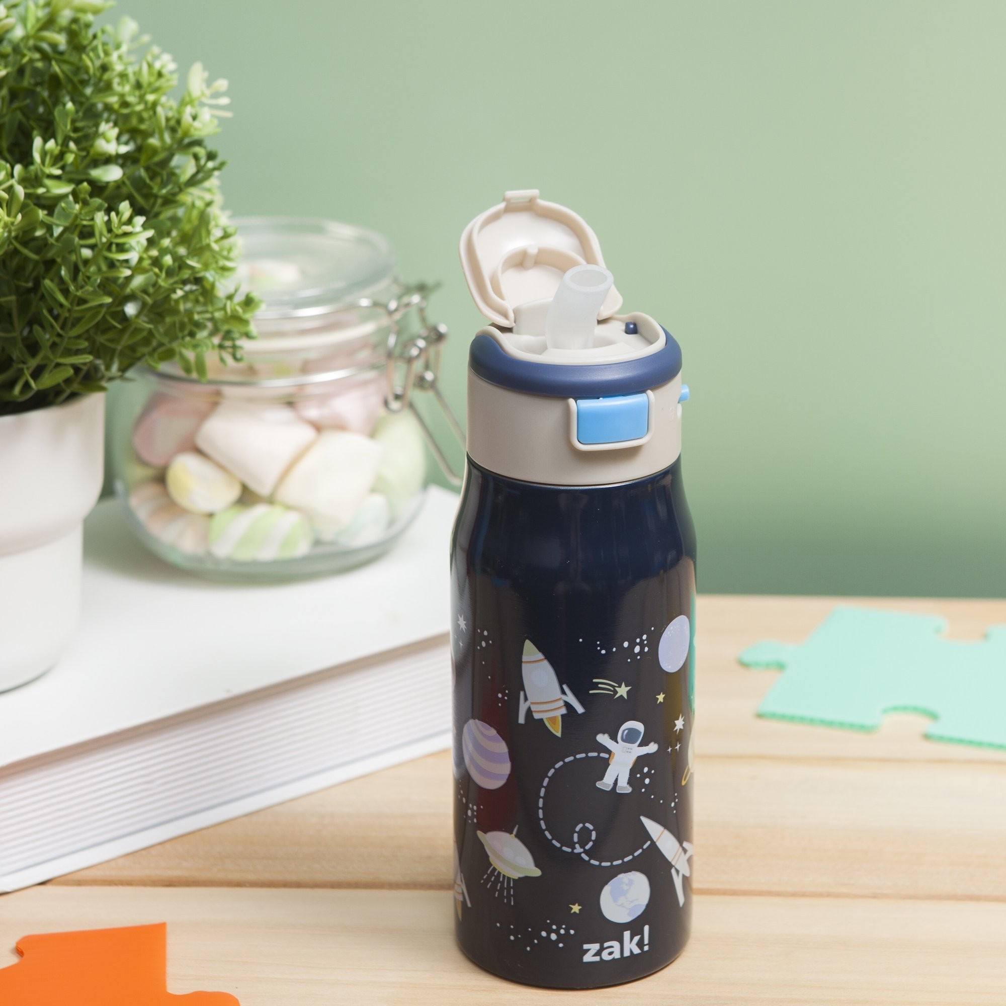 กระติกน้ำสเตนเลสรักษาอุณหภูมิ Zak! Outer Space Mesa Vacuum Insulated Stainless Steel 13.5 Oz Bottle