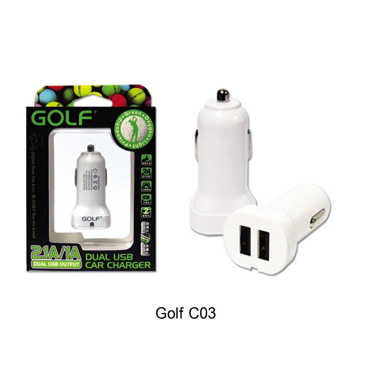หัวชาร์จ USB ในรถยนต์ ชาร์จมือถือ 2 Port สกรีนโลโก้ได้ ของพรีเมี่ยม ของที่ระลึก ของแจก ของแถ