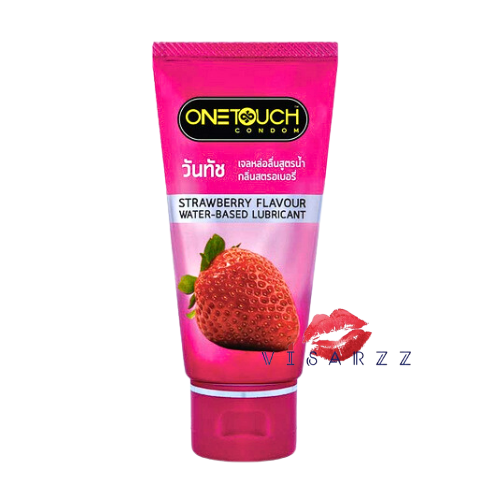 (หลอดชมพู) Onetouch Strawberry Gel 75mL เจลหล่อลื่นสูตรน้ำ สูตรธรรมชาติ ไร้สี ไร้กลิ่น อ่อนโยน เนื้อบางเบา