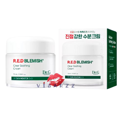 Dr.G Red Blemish Soothing Cream 70 mL ครีมบำรุงผิว สำหรับผิวอ่อนแอเป็นสิวลดรอยแดงของผิวเป็นสิวและผิวแห้ง ระคายเคืองง่ายแพ้ง่าย เนื้อเจลครีมซึมไว