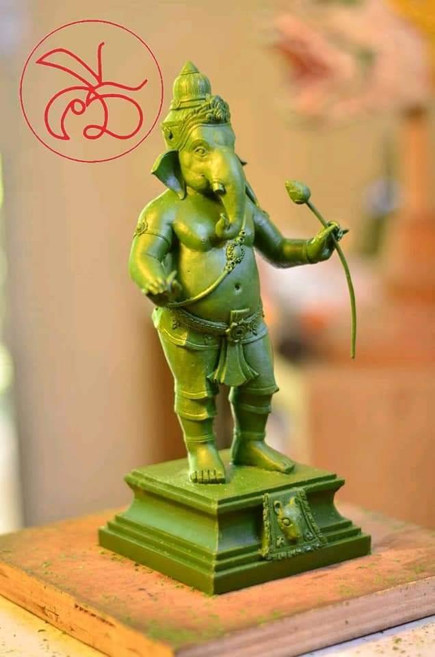 รูปหล่อ พระพิฆเนศ เนื้อโละทองเหลือง สีเขียว(สีเขียวเหนียวทรัพย์ อุดมสมบูรณ์) (ขนาดสูง9นิ้ว) ปี2562 - #รับประกันแท้ #ปลุกเสกแล้วพิธีปลุกเสกในสายนาฎศิลป์