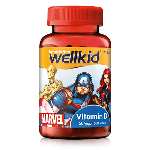 วิตามิน D ชนิดกัมมี่สำหรับเด็กโต Vitabioics Wellkid Marvel Vitamin D