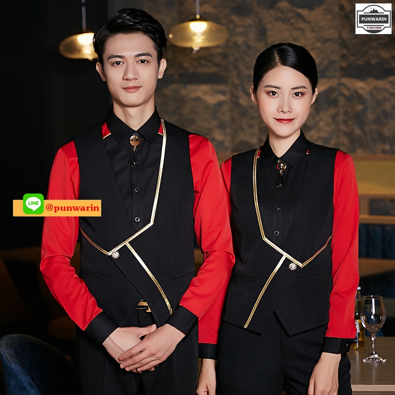เสื้อกั๊กพนักงานไนท์คลับ KTV บาร์และเครื่องแต่งกายพนักงานหญิงเครื่องแบบเสื้อกั๊กโรงแรม N6602001 สีภาพ S-4XL