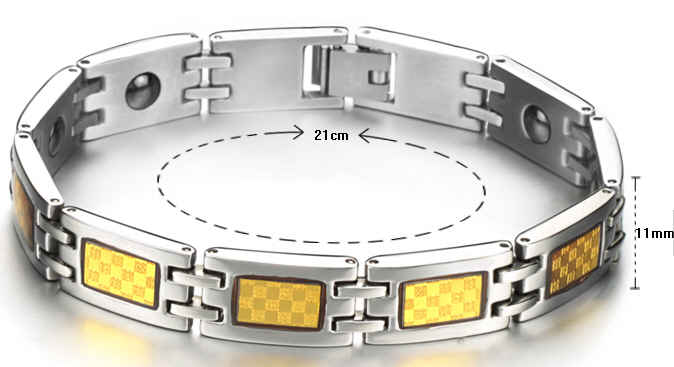 พร้อมส่งสร้อยข้อมือแม่เหล็กเพื่อสุขภาพ, สร้อยไทเทเนียมเจอรเมเนียม ,สร้อยประจุลบ รุ่นK(ผู้ชาย