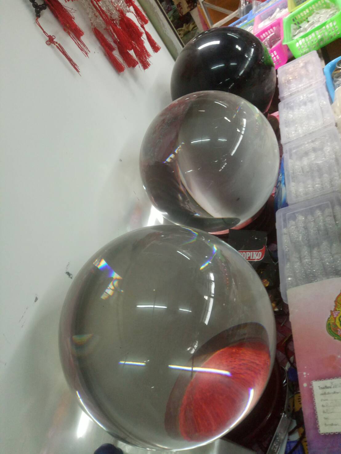 ลูกแก้ว ขนาดใหญ่ 41ซม. (16นิ้ว) พร้อมฐานวาง