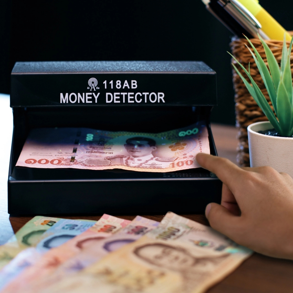 เครื่องตรวจแบงค์ปลอม เครื่องตรวจธนบัตรปลอม เครื่องเช็คเงินปลอมElectronic Money Detector
