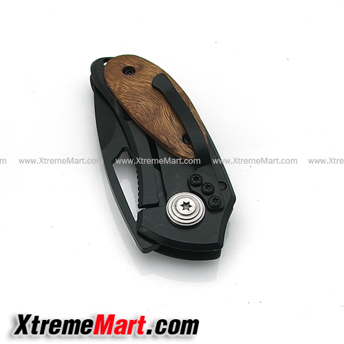 มีดพับ Gerber D19 Mini Remix Pocket Folding Knives Pocket Knife Wood Handle Black Color Blade