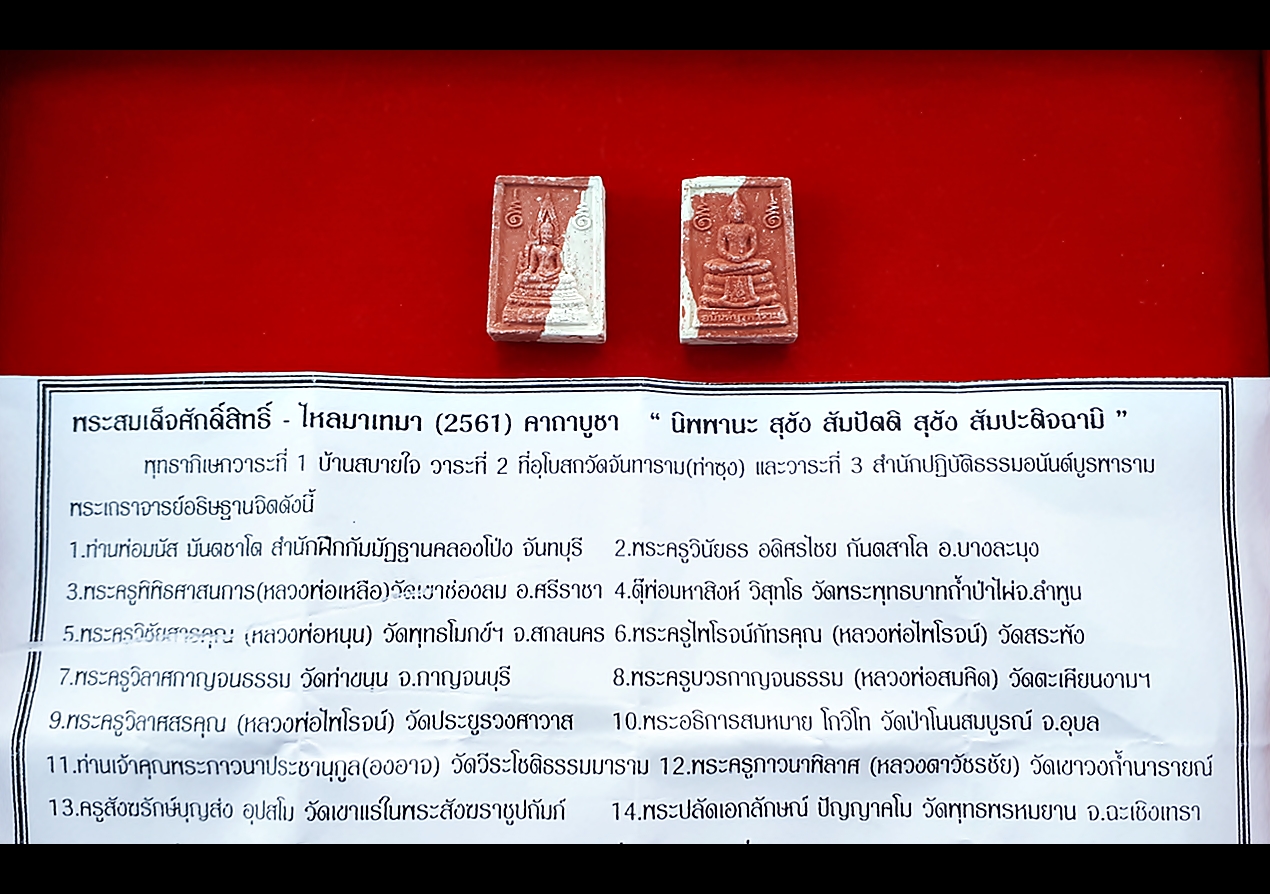 พระผง สมเด็จองค์ปฐม หลัง หลวงพ่อโสธร เนื้อผง ปี2561