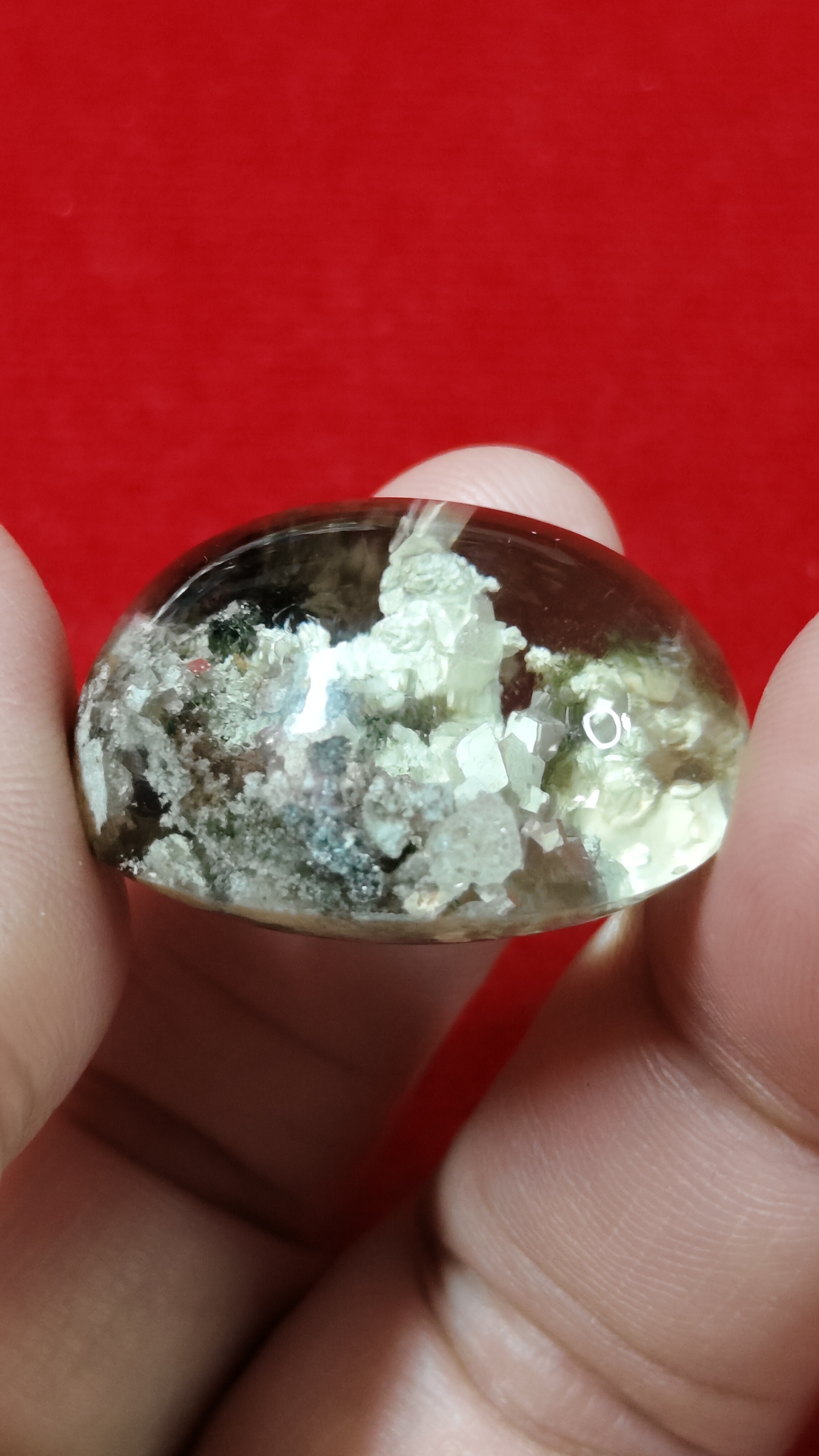 #แก้วโป่งข่าม(แก้วปวกหลากสีติดก้อนแร่)รหัสg-0038