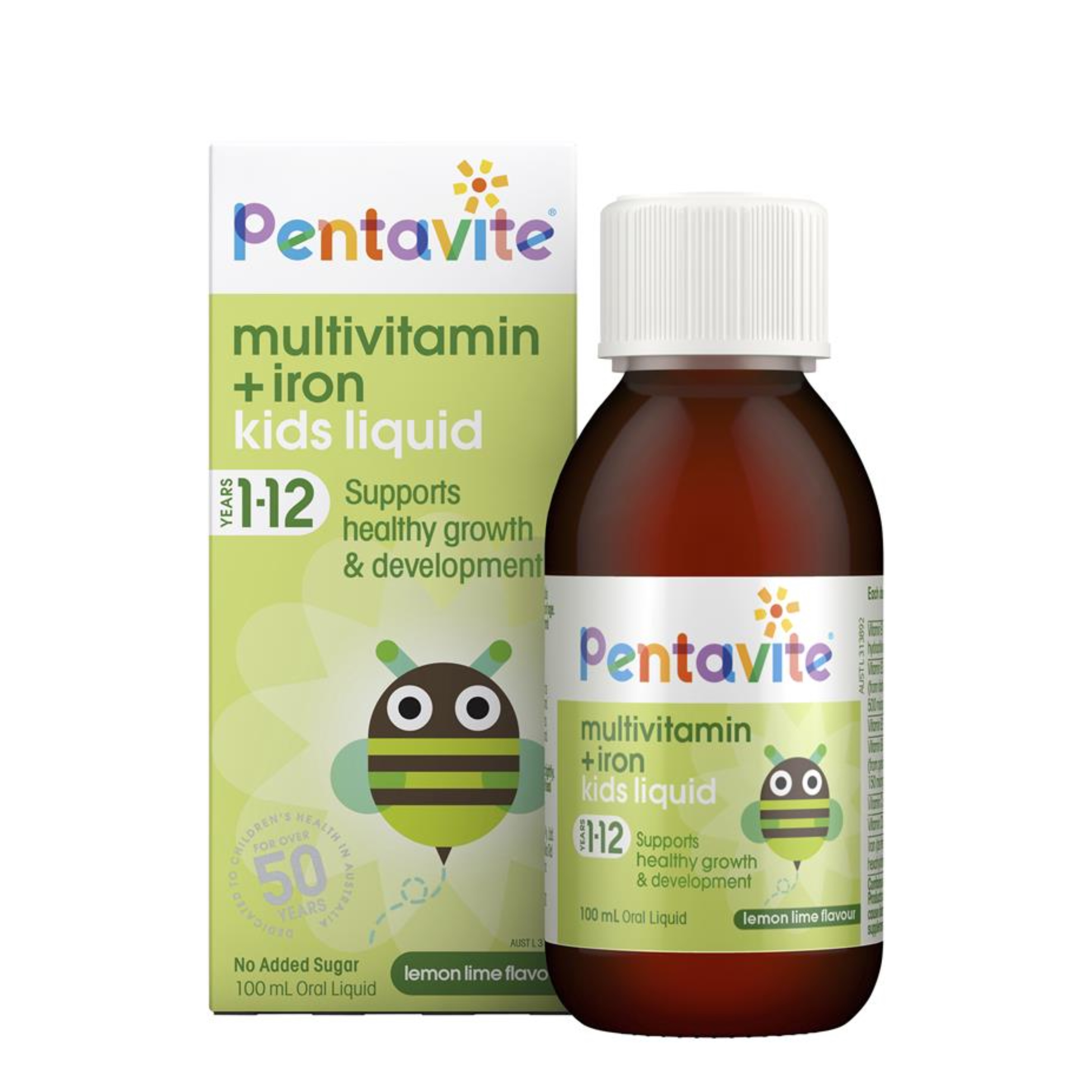 วิตามินรวมเสริมธาตุเหล็กสำหรับเด็ก Pentavite Multivitamin with Iron Oral Liquid