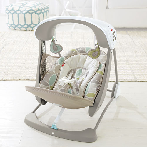 เปลสั่นและไกวสวิงอัตโนมัติพร้อมเสียงดนตรี Fisher-Price Deluxe Take-Along Swing and Seat