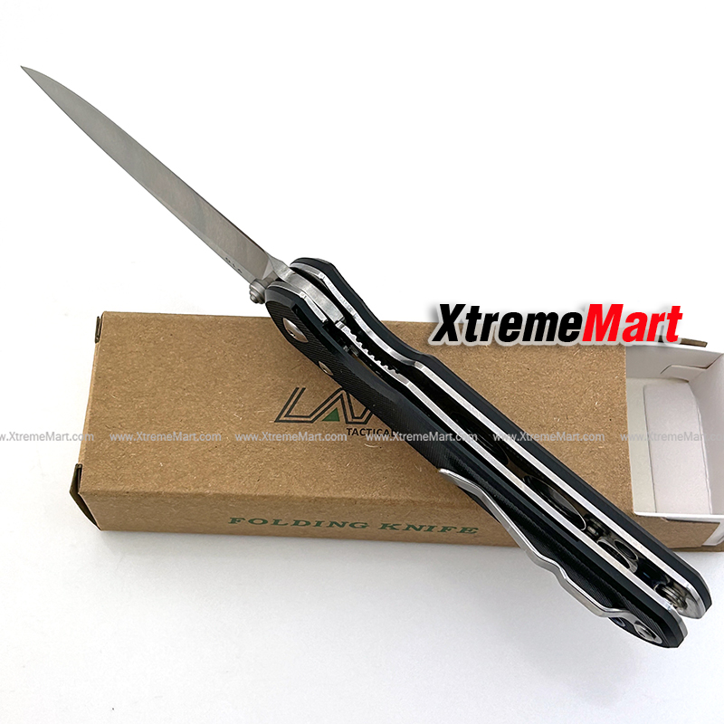 มีดพับ LAND รุ่น 910 Ver.2019 ใบมีดแข็งพิเศษ(12C27 Stainless) จุดหมุนตลับลูกปืน เปิด/ปิดลื่นมาก Folding Knife (ด้ามสีดำ)