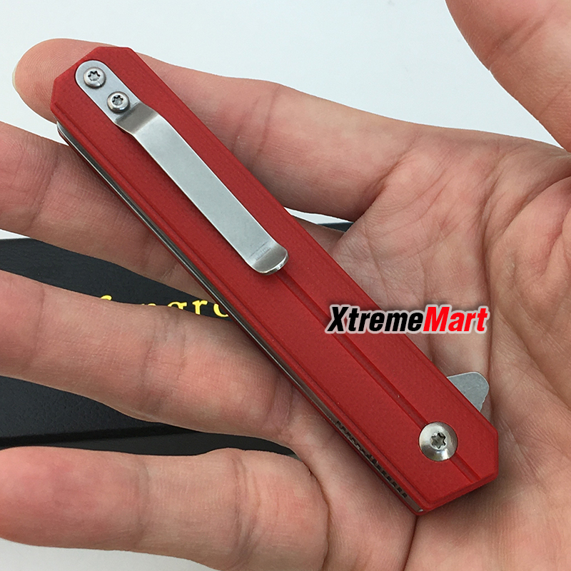 มีดพับ Eafengrow EF65 ด้ามแดง 58-60HRC D2 Blade G10 Handle Folding knife Survival Camping tool tactical edc outdoor