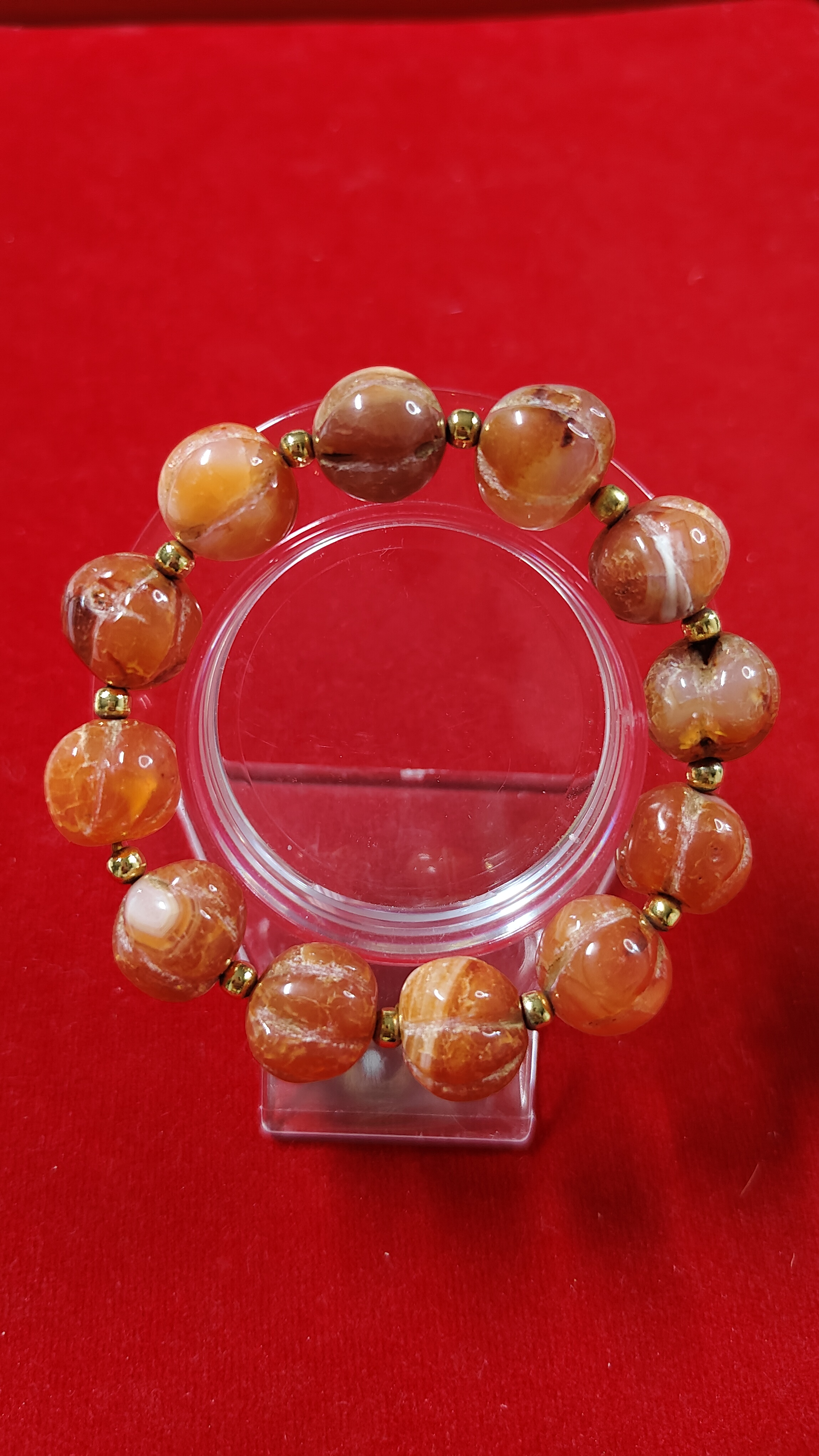 ข้อมือหินคาเนเลี่ยนแกะฟักทองรหัสbh-0035