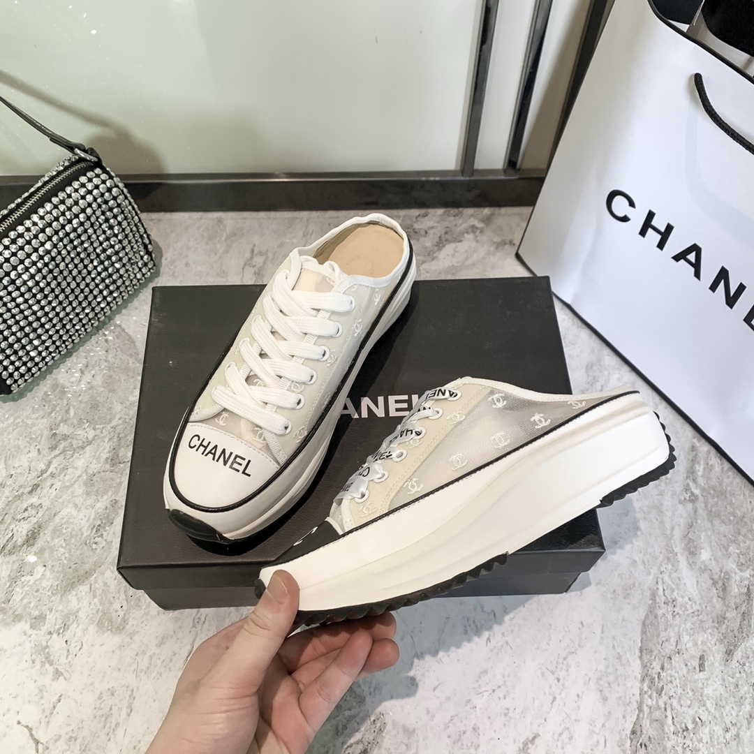 รองเท้าผ้าใบ cn sneakers เปิดส้น ไซส์ 34-40 สีดำ ขาว เขียว