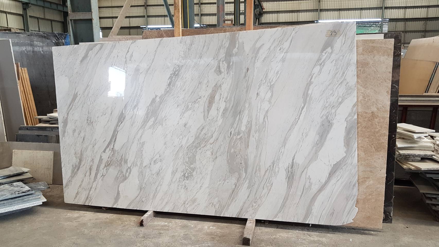 หินอ่อน ไวท์วารากัส white volakas marble (WVM) ขนาดสั่งตัด