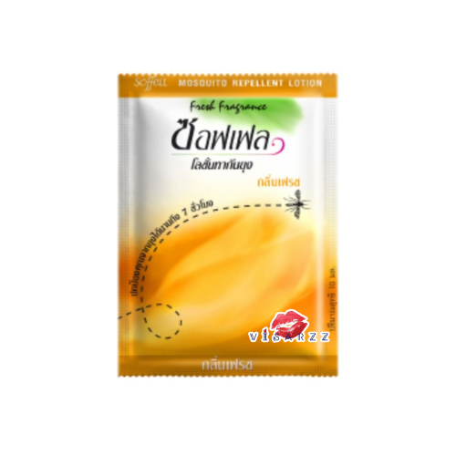 (ส้มกลิ่นเฟรชX24ซอง) Soffell ซอฟเฟล โลชั่นทากันยุง 8mL ช่วยปกป้องผิวคุณจากยุงร้าย กลิ่นหอมอ่อนๆ ไม่ฉุน ไม่เวียนหัว