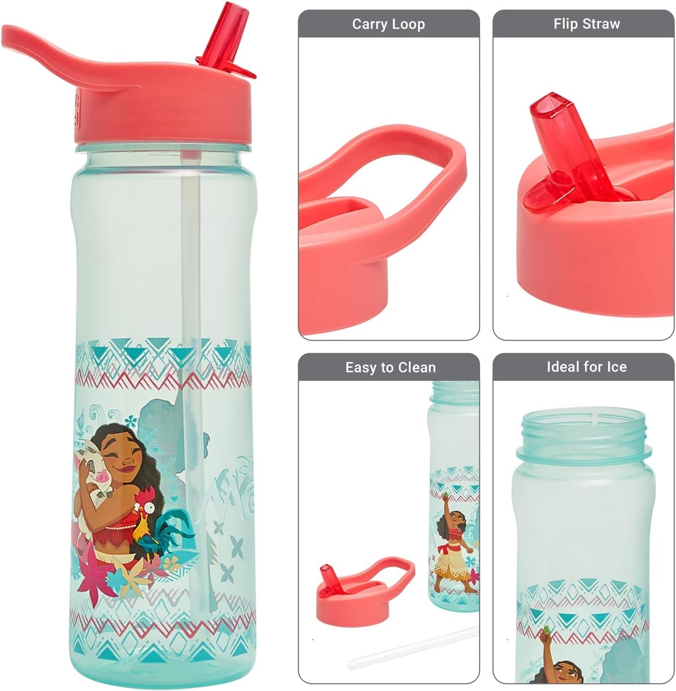 กระติกน้ำแบบหลอดดื่มสำหรับเด็ก DNC Disney Moana Sport Bottle 600ml