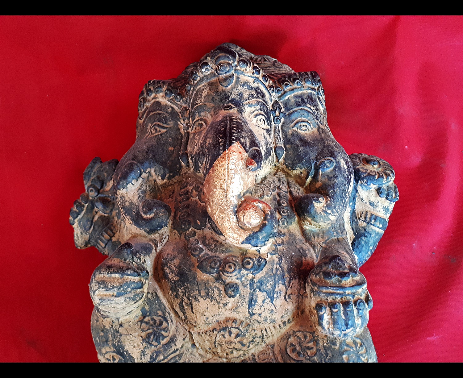 พระพิฆเนศ ปางประทานพร ทำเก่าโบราณ หน้าตัก 9นิ้ว เนื้อหิน