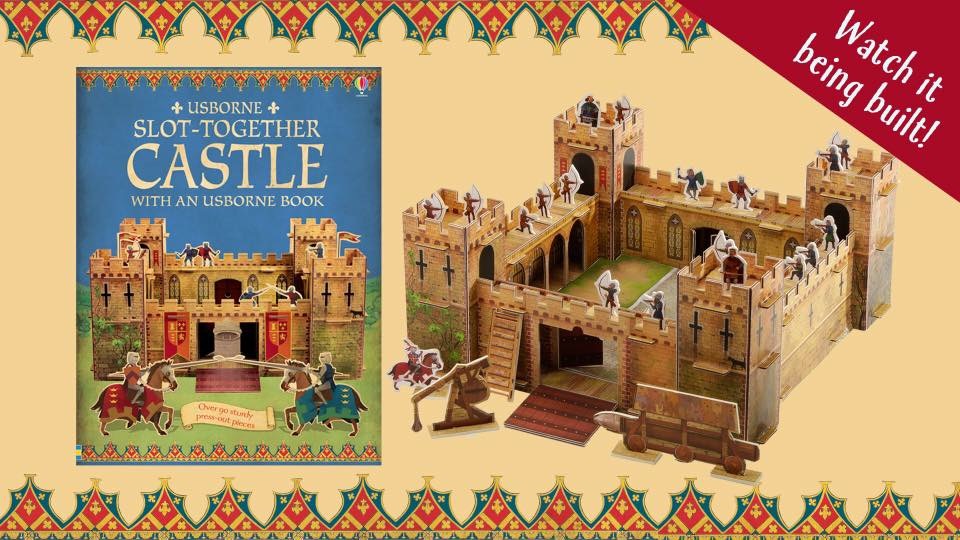 หนังสือและชุดประกอบปราสาทอัศวินจำลอง Slot-Together Castle