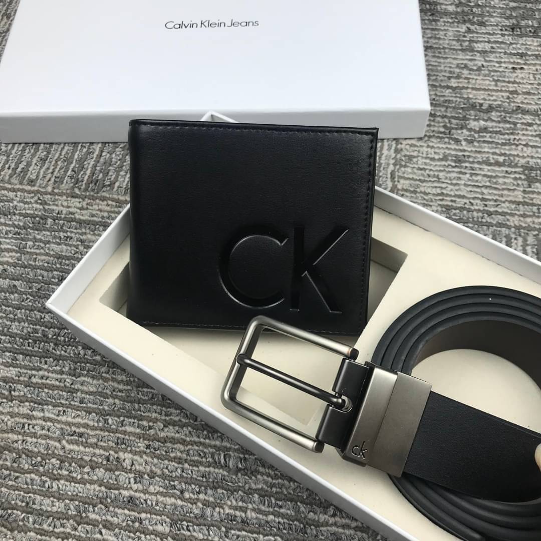 Calvin Klein Leather Belt & Wallet Set Gift set (แอดไลน์ก่อนชำระเงิน)