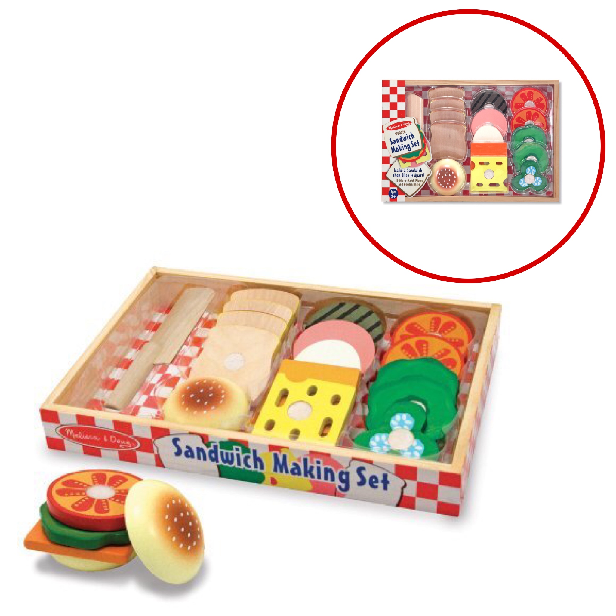ชุดทำแซนวิชจากไม้ปลอดสารพิษ Melissa & Doug Sandwich Making Set