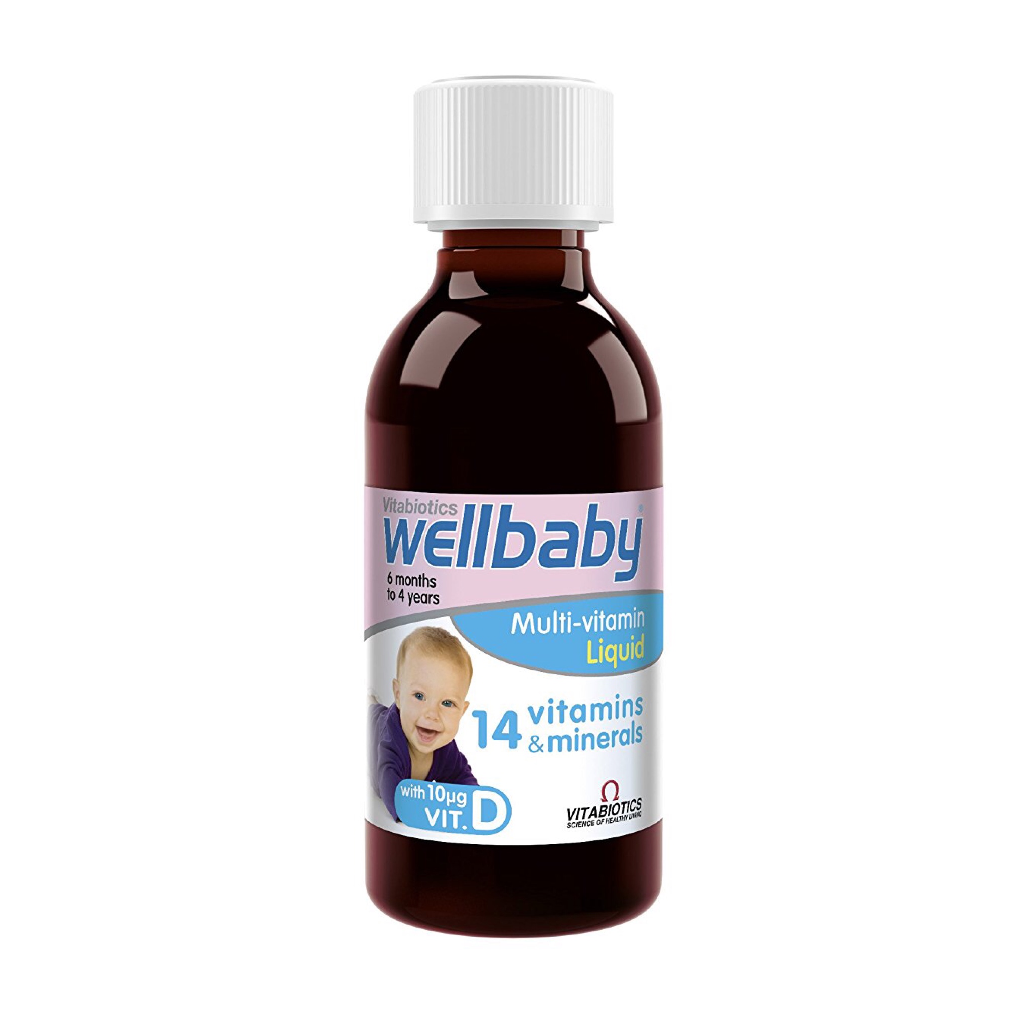 วิตามินรวมสำหรับทารกและเด็กเล็ก VitaBiotics WellBaby Multi-Vitamin Liquid with VIT.D
