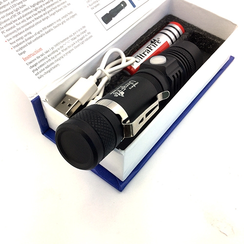 ชุดเซตไฟฉายซูม UltraFire รุ่น 518 Cree XML-T6 Led Zoom Flashlight