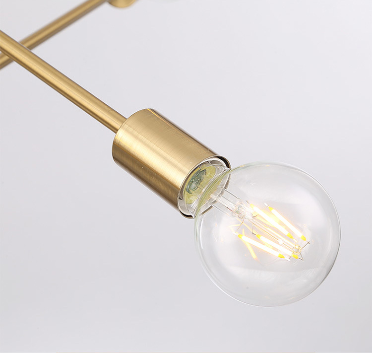 โคมไฟระย้าเหล็กสีทอง 6 ดวง สไตล์ Northern Europe [FD45]