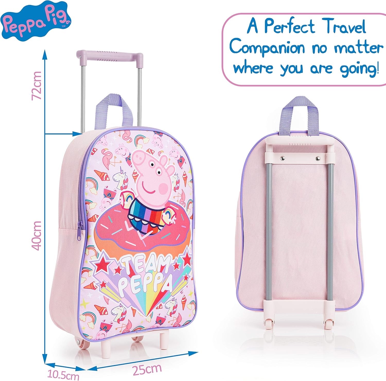 กระเป๋าล้อลากสำหรับเด็กเล็ก Peppa Pig "Team Peppa" Kids Pull Along Wheeled Trolley