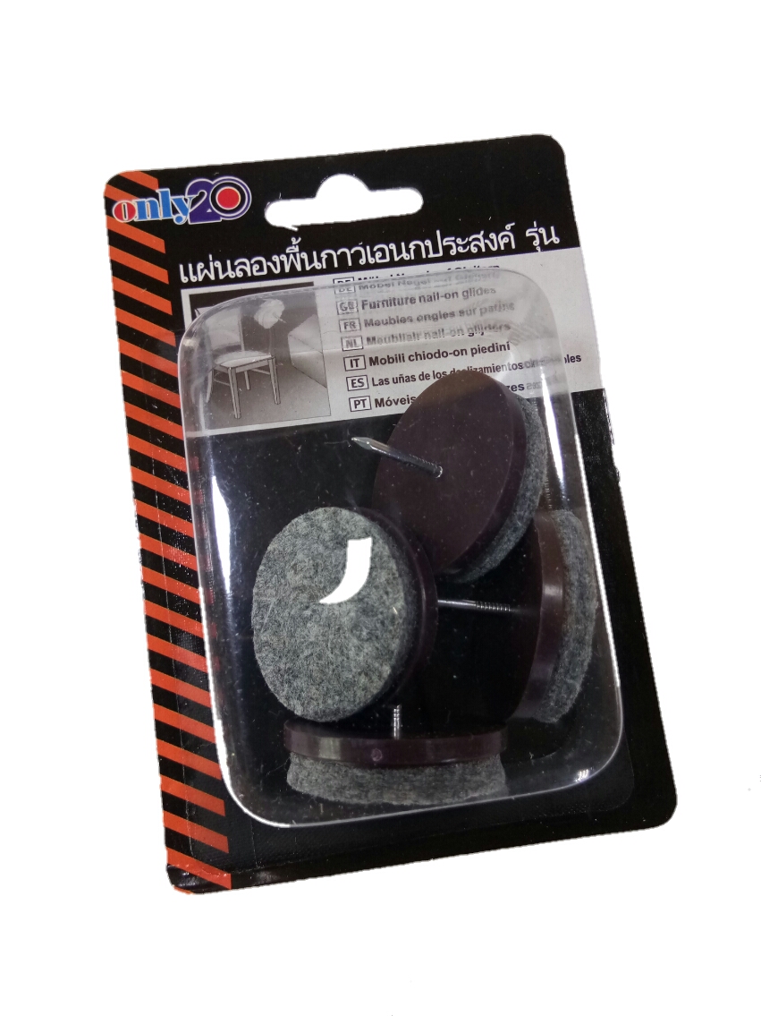 แผ่นรองใต้ขาโต๊ะเก้าอี้แบบหมุดตอก