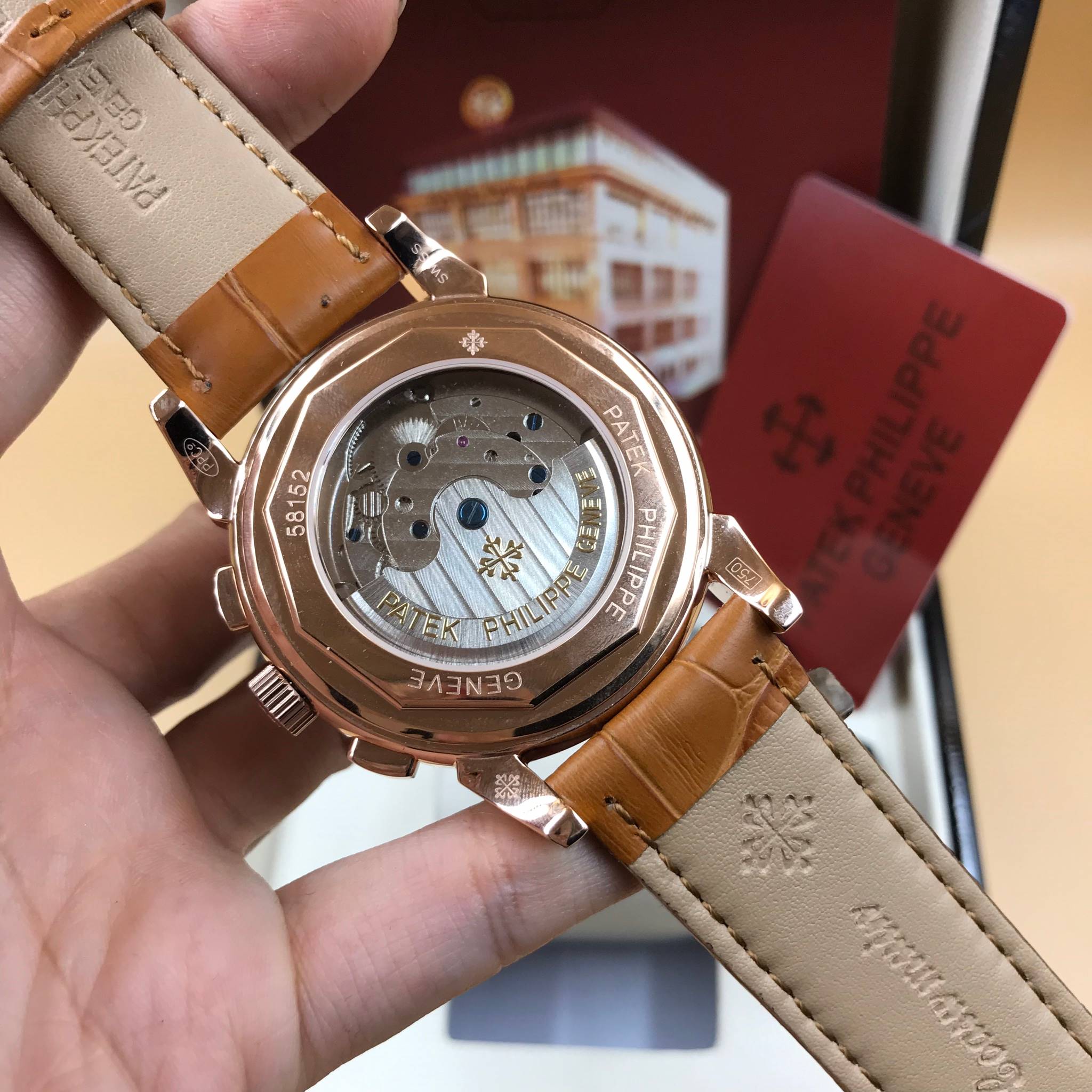 นาฬิกา Patek Philippe Perpetual Calendar หน้าปัดสีเทาเงิน งาน Mirror Swiss