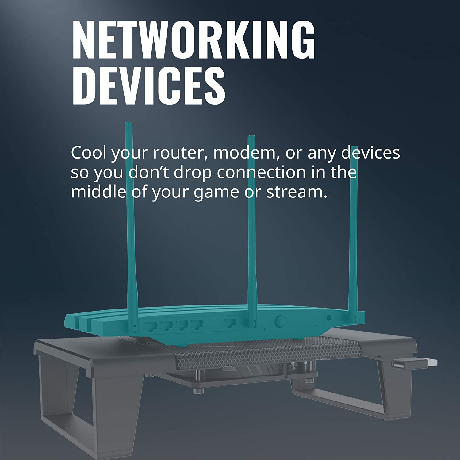 พัดลมระบายความร้อน เราเตอร์ Cooler Master Connect Stand (Router cooler) (MNX-SSRK-12NFK-R1)
