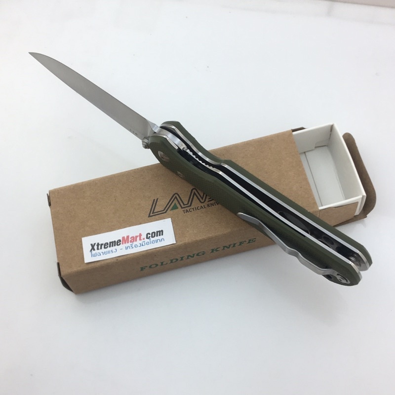 มีดพับ LAND 911 ด้ามสีเขียว ของแท้ 100% (เวอร์ชั่นหมุดสีเงิน) G10 ระบบ Ball bearing เปิด-ปิด ลื่นมาก Folding Knife