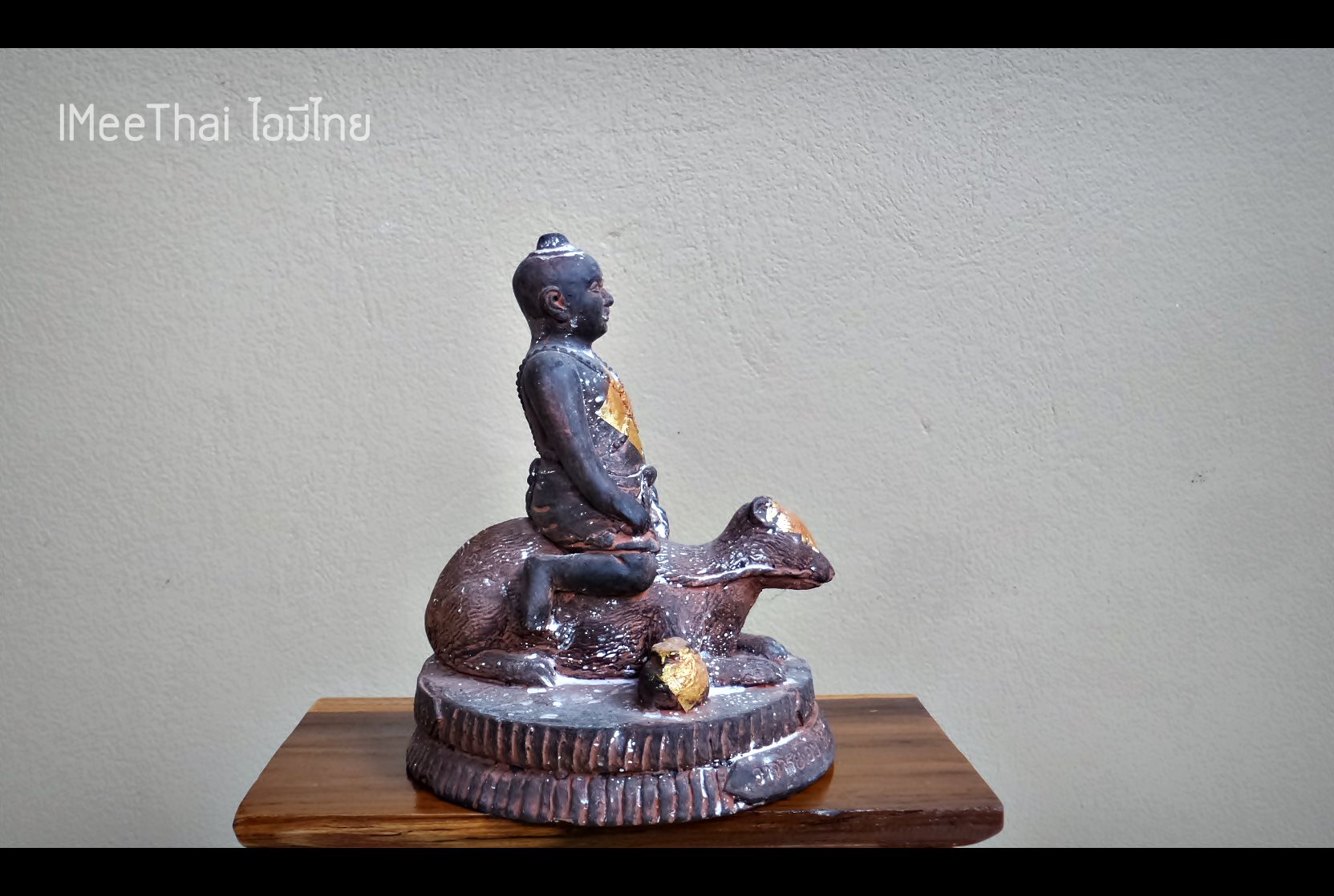 รูปหล่อ กุมารขี่ชะมด เนื้อโลหะ หลวงพ่อเอิบ วัดซุ้มกระต่าย