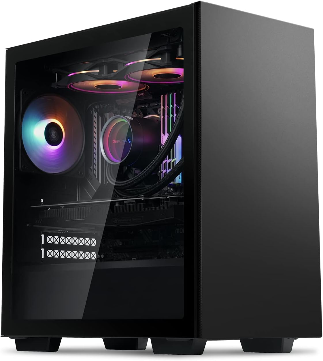 DeepCool MACUBE 110 Black PC Case Micro-ATX with Fan High-Airflow Panels Mid-Tower ATX Gaming Case - สีดำ