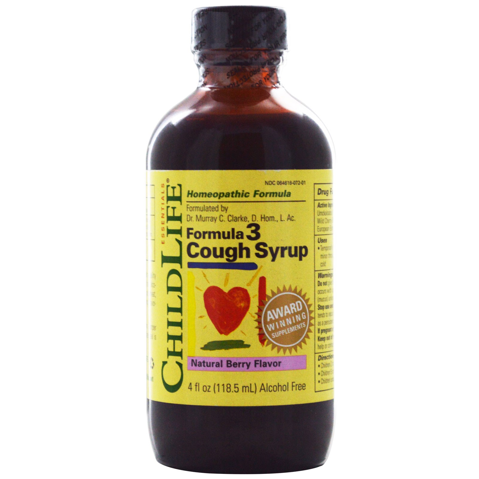สมุนไพรบรรเทาอาการไอสำหรับเด็ก ChildLife Essentials Formula 3 Cough Syrup